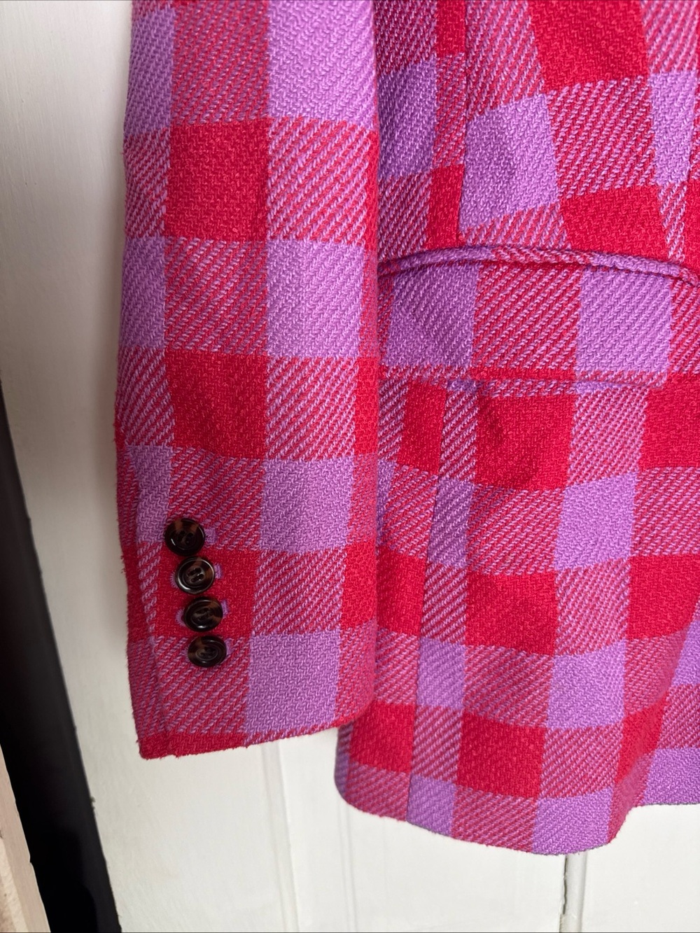 Ann Taylor Blogger Pink and Lavender Checked Blazer size 8 - Picture 5 of 12